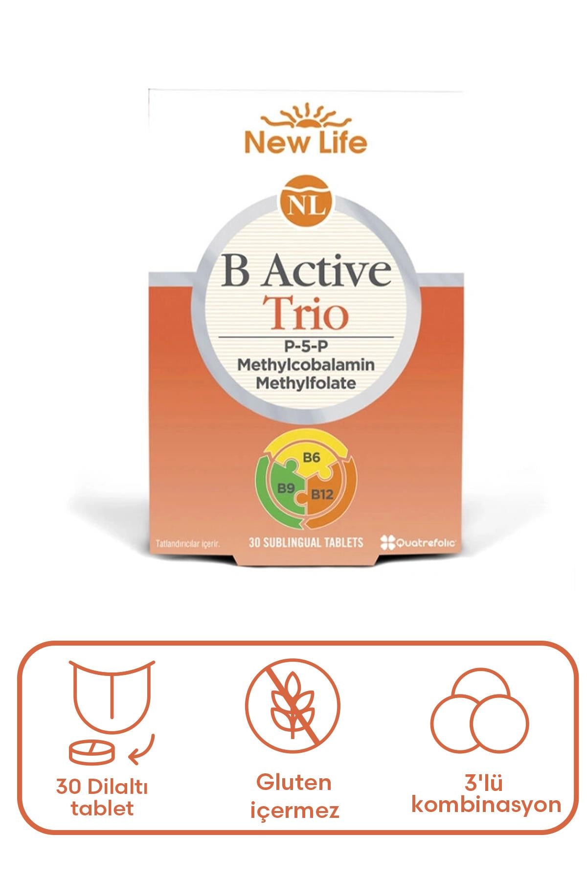 New Life B Active Trio Takviye Edici Gıda 30 Kapsül
