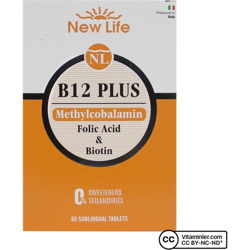 New Life B12 Plus Folik Asit ve Biotin İçeren Takviye Edici 60 Tablet