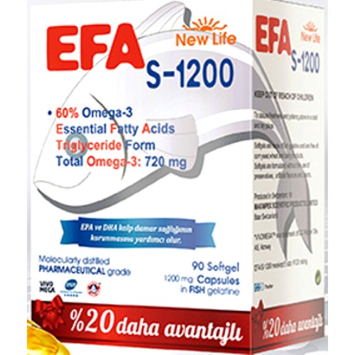 New Life EFA S-1200 Balık Yağı İçeren Takviye Edici 90 Kapsül