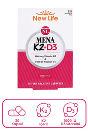 New Life Mena K2+D3 Takviye Edici Gıda 30 Kapsül