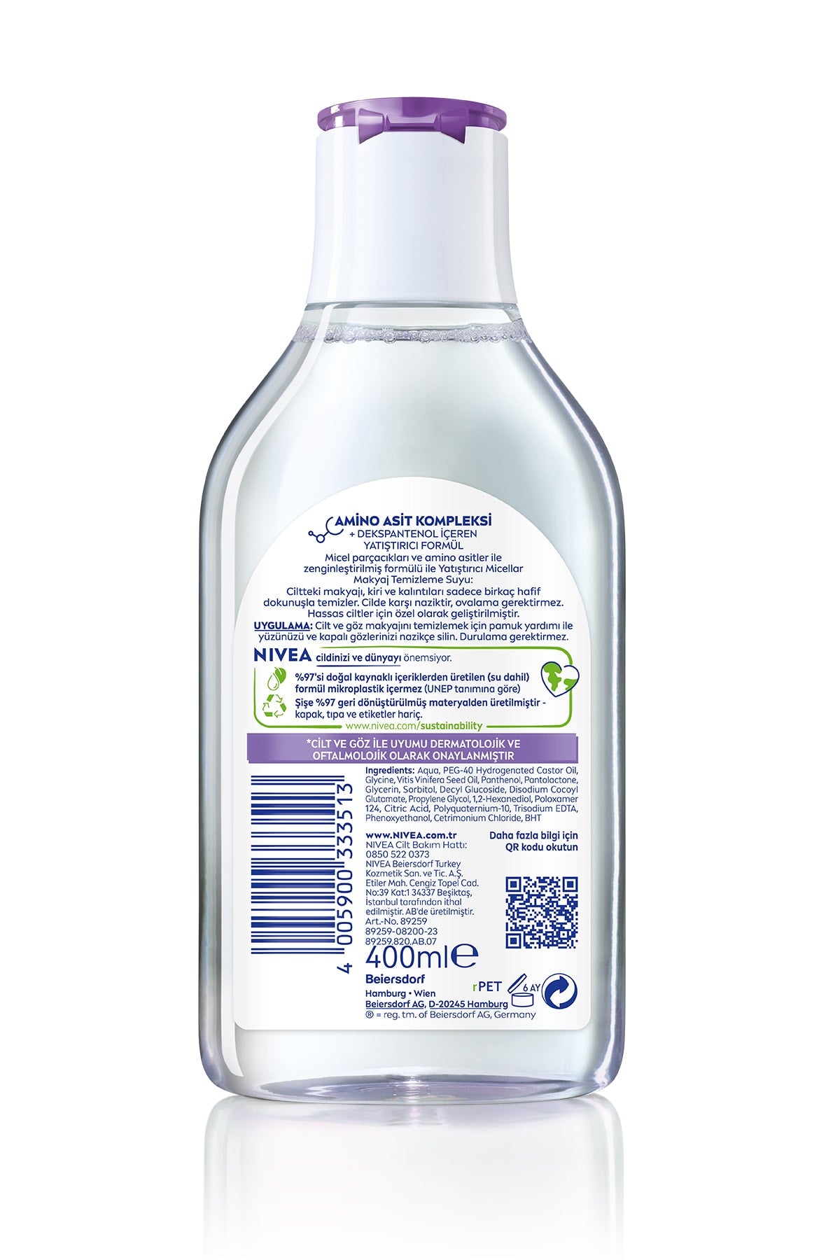 Nivea Micellair Makyaj Temizleme Suyu Hassas Ciltler 400 ml