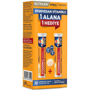 Nutraxin Efervesan - Vitamin C-D-ZINC 15 Efervesan Tablet - 1 ALANA 1 BEDAVA