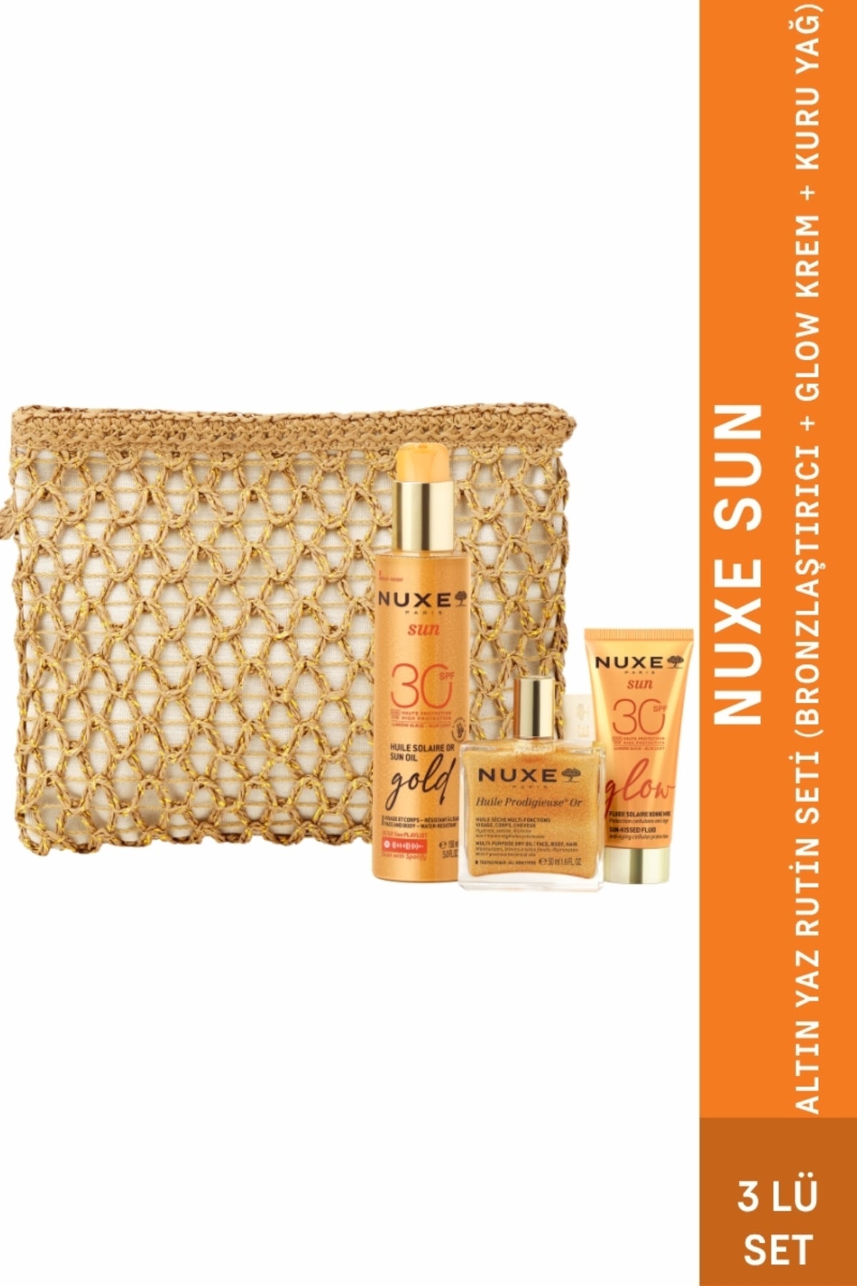 Nuxe Golden Summer Routine Set (Bronzlaştırıcı + Glow Krem + Işıltılı Kuru Yağ)