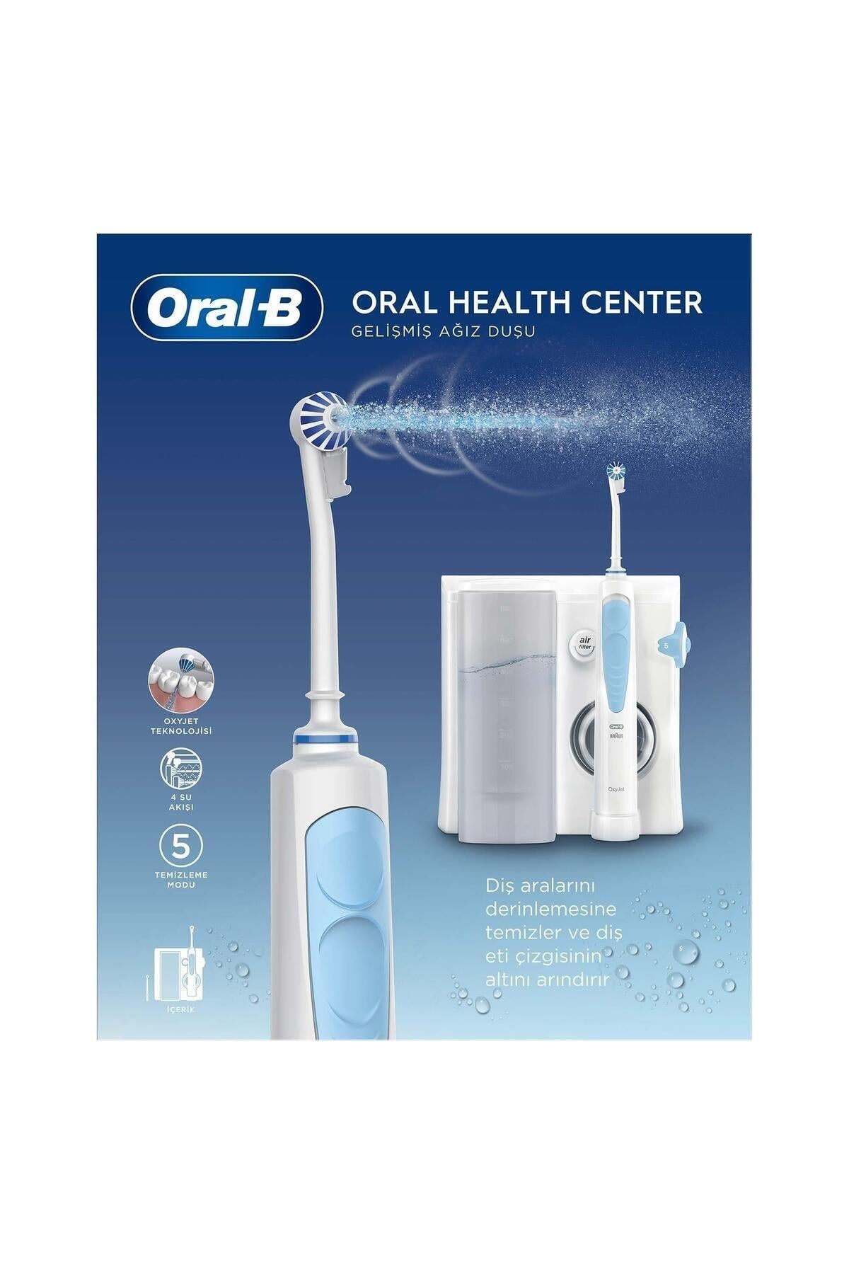 Oral-B Ağız Sağlığı Merkezi Ağız Duşu, 1 Oxyjet Başlığı, 1 Waterjet Başlığı