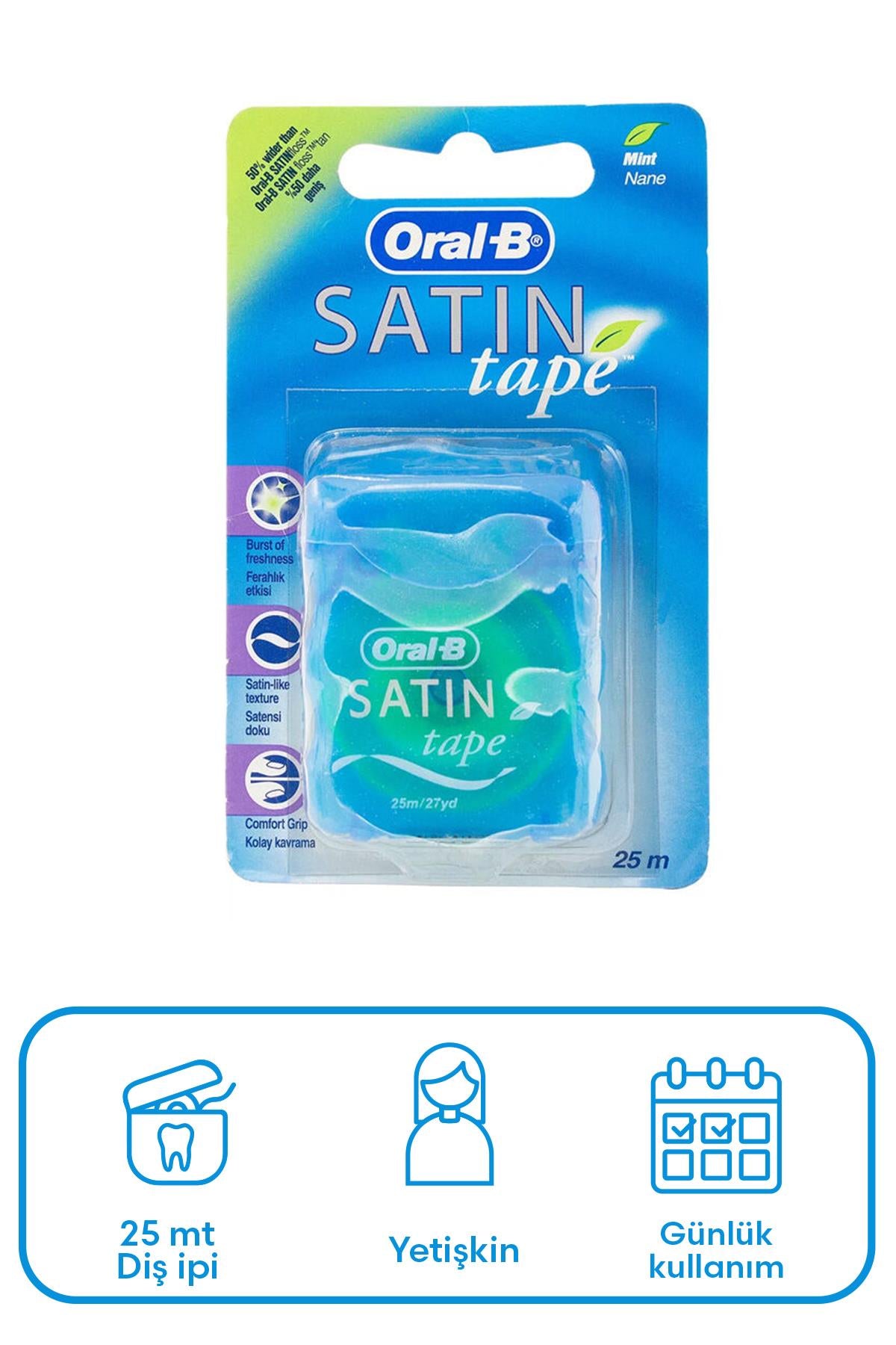Oral B Satin Tape Ferahlık ve Temizlik Hissi Veren Diş İpi 25m
