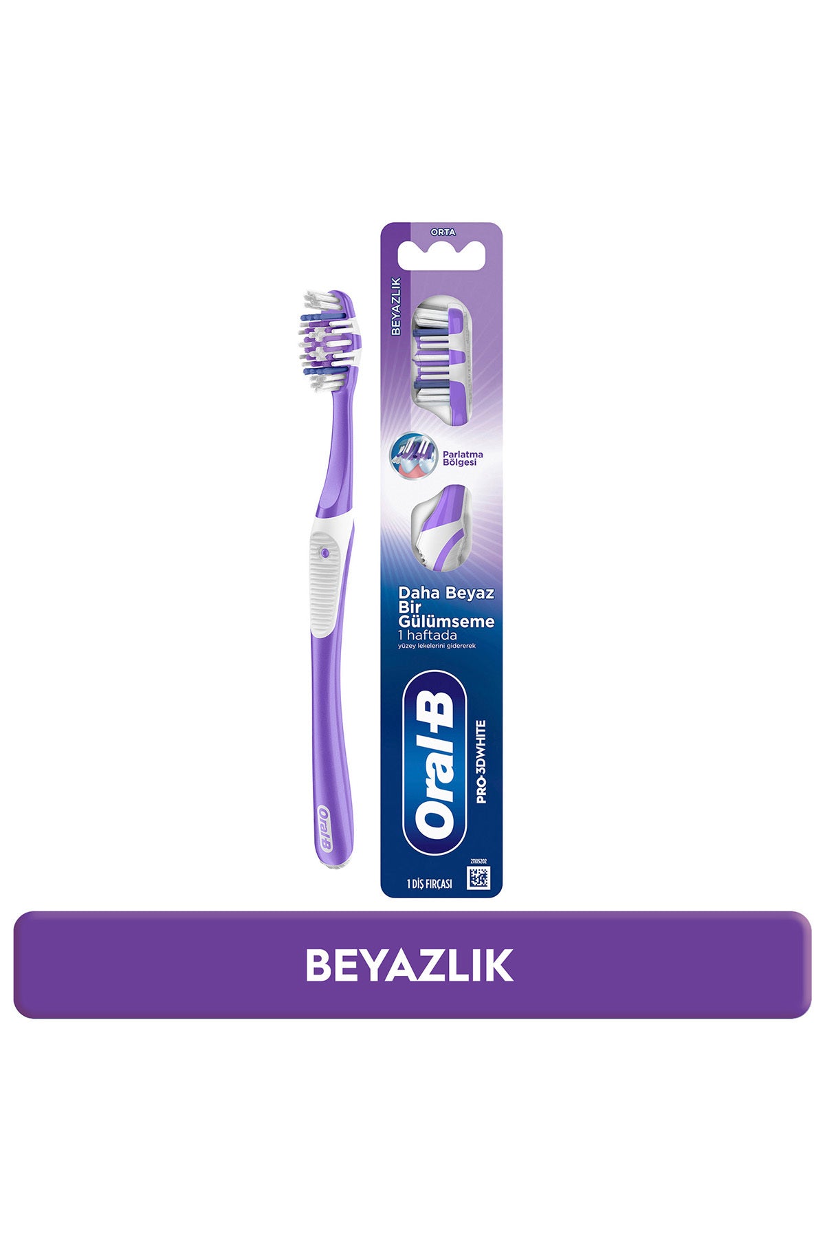 Oralb Fırça PRO3 Beyazlık Orta