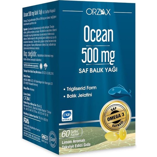 Orzax Ocean 500mg 60 Kapsül