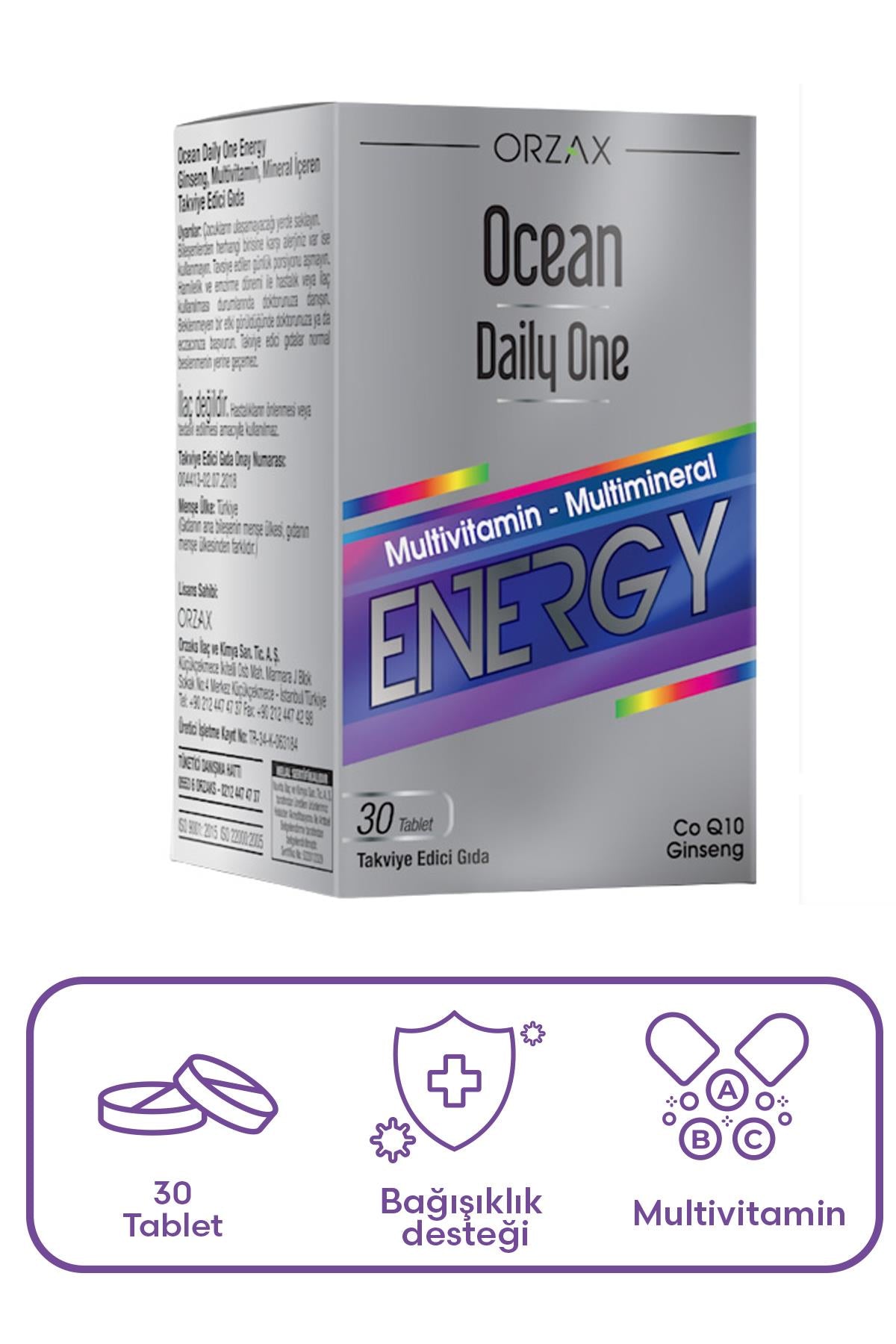 Orzax Ocean Daily One Energy 30 Tablet - Takviye Edici Gıda