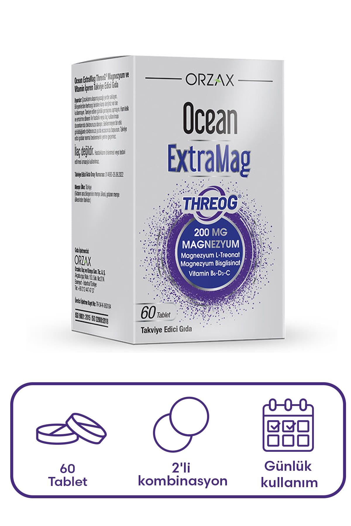 Orzax Ocean ExtraMag Threog Takviye Edici Gıda 60 Tablet