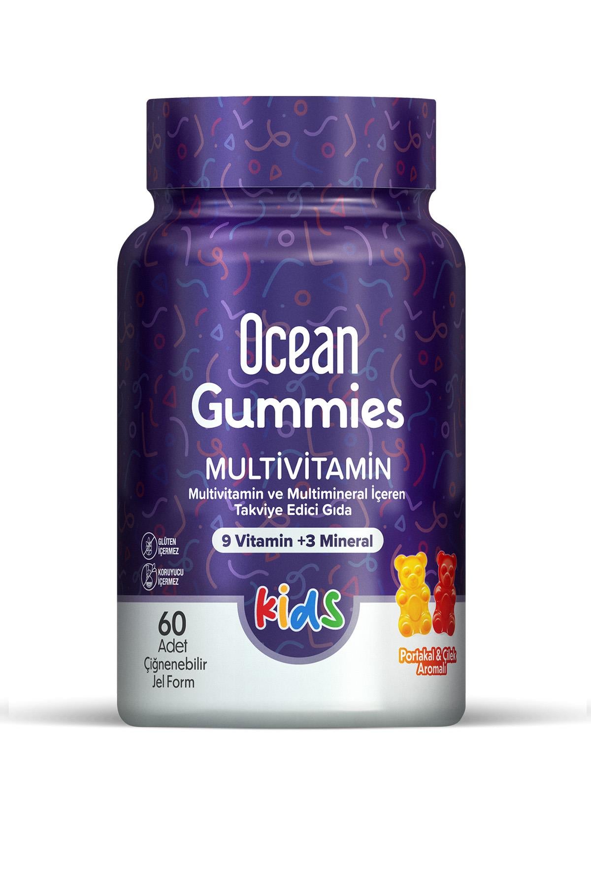 Orzax Ocean Gummies Multivitamin Kids Takviye Edici Gıda 60 Adet Çiğnenebilir Form