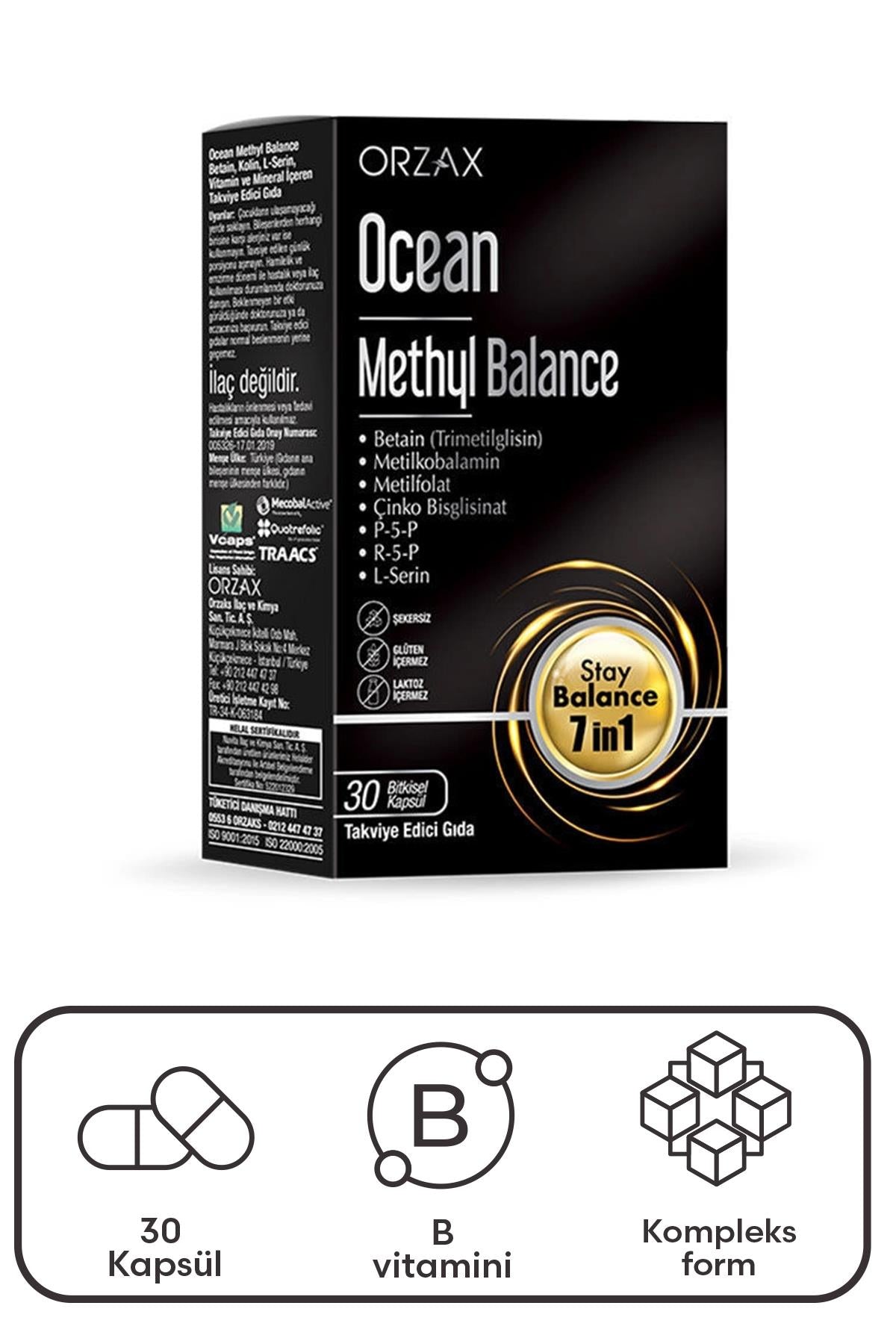 Orzax Ocean Methyl Balance Takviye Edici Gıda 30 Kapsül