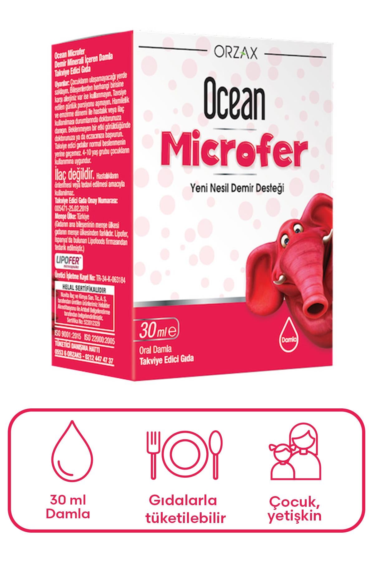 Orzax Ocean Microfer Takviye Edici Gıda 30 ml Damla
