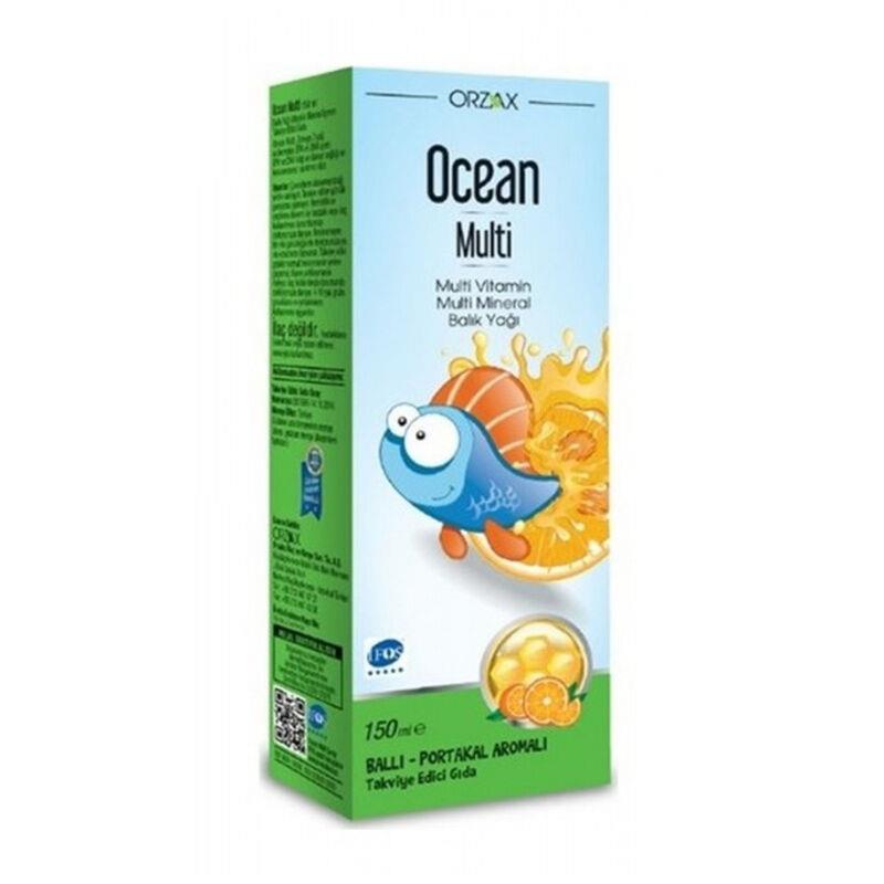 Orzax Ocean Multi Şurup Ballı Portakal Aromalı Balık Yağı 150 ml