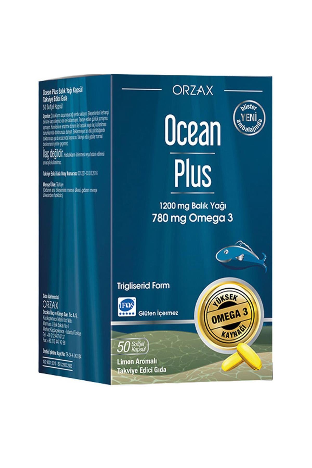 Orzax Ocean Plus Omega 3 Balık Yağı Takviyesi 50 Kapsül