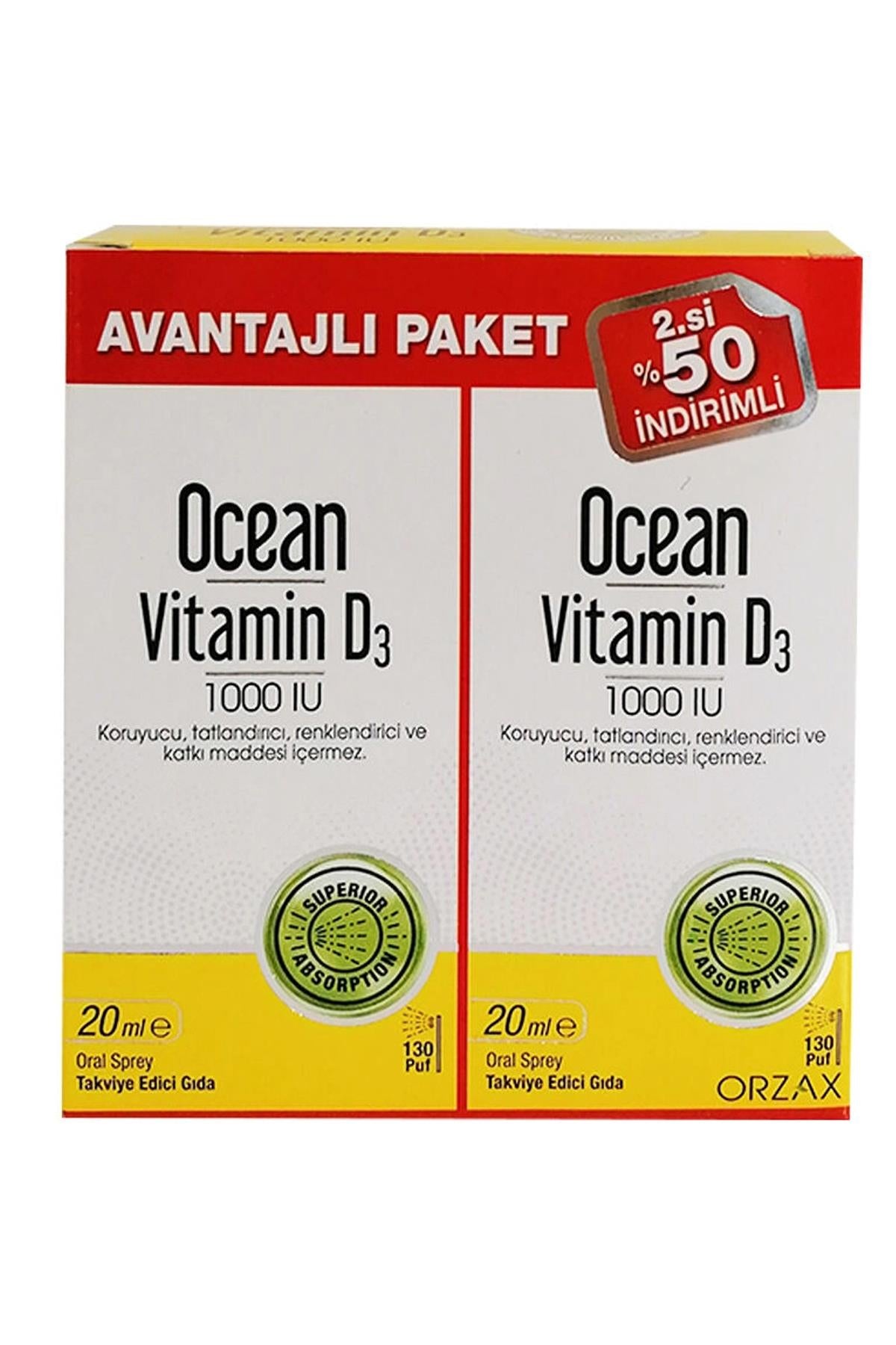 Orzax OCean Vitamin D3 1000 IU 2 x 20 ml