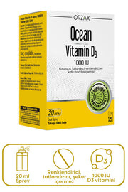 Orzax Ocean Vitamin D3 1000 IU Sprey 20ml