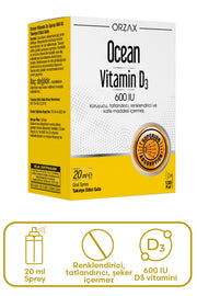 Orzax Ocean Vitamin D3 600 IU Sprey 20ml