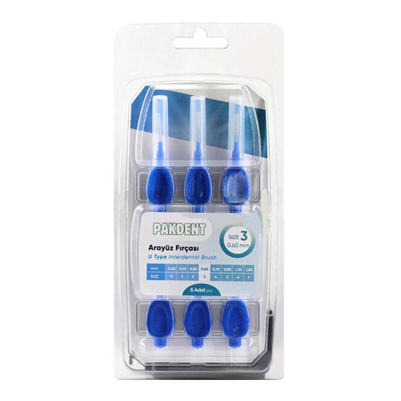 Pakdent Arayüz Fırçası Mavi 0,60mm 6 Adet
