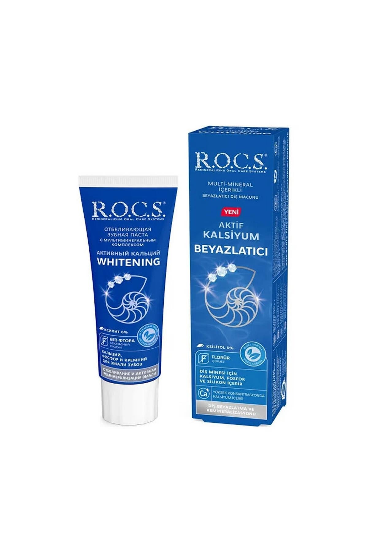 Rocs Aktif Kalsiyum Beyazlatıcı Diş Macunu 75 ml