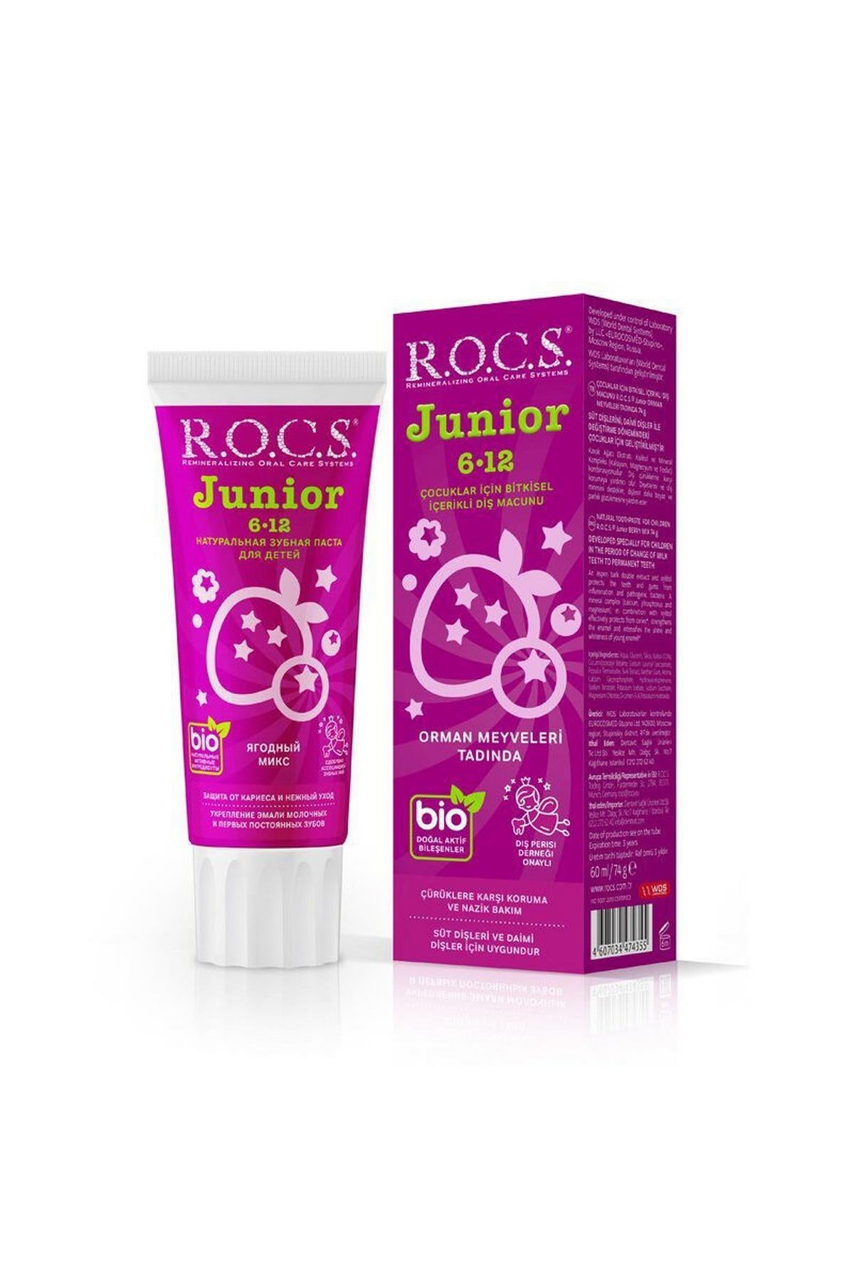 Rocs Junior 6 12 Yaş Diş Macunu Orman Meyveleri Tadında 60 ml