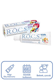 Rocs Kids 3 7 Yaş Meyveli Çocuk Diş Macunu Meyve Külahı 35 ml