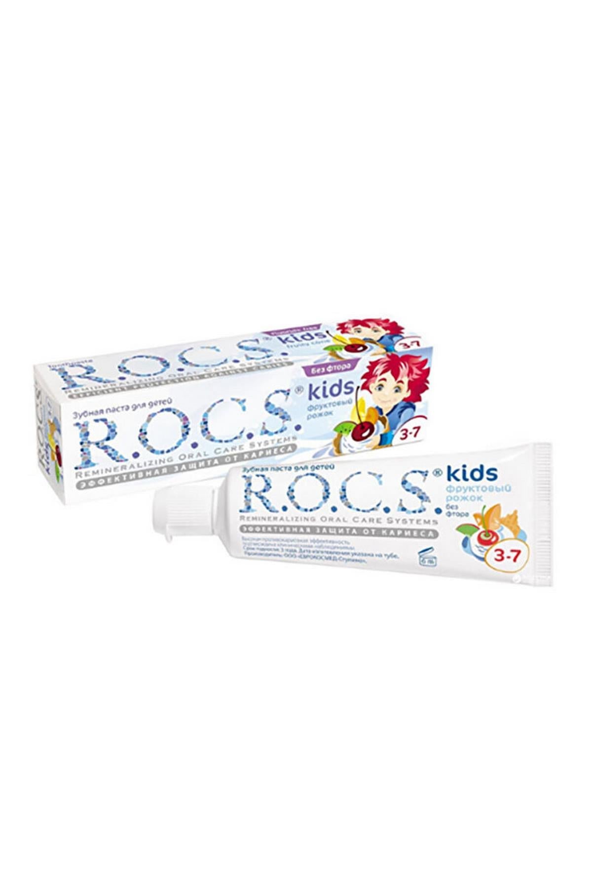Rocs Kids 3 7 Yaş Meyveli Çocuk Diş Macunu Meyve Külahı 35 ml