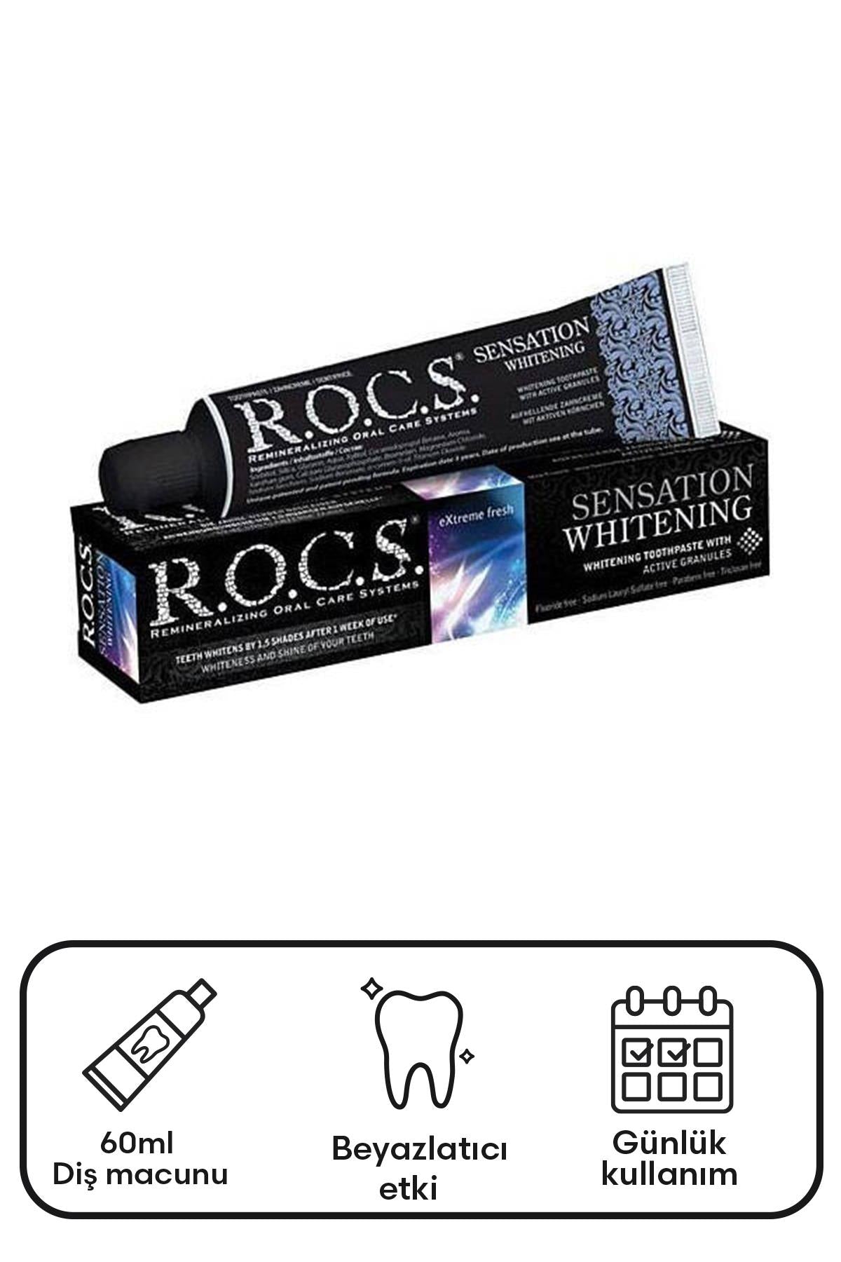 Rocs Sensation Whitening Beyazlatici Parlatici Diş Macunu 60 ml