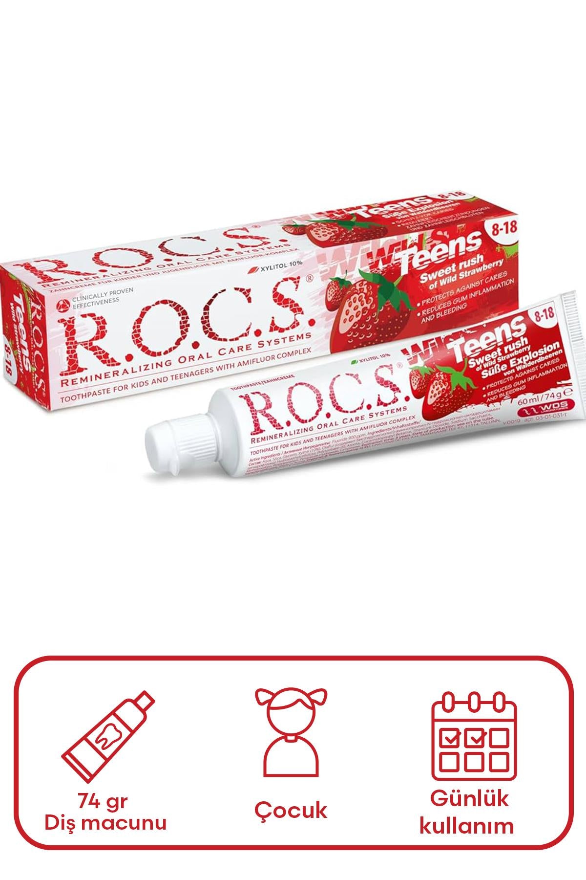 Rocs Teens Yaban Çileği Diş Macunu 60 ml