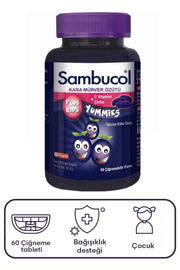 Sambucol Plus Kids Yummies Çocuklar İçin Takviye Edici Gıda 60 Tablet