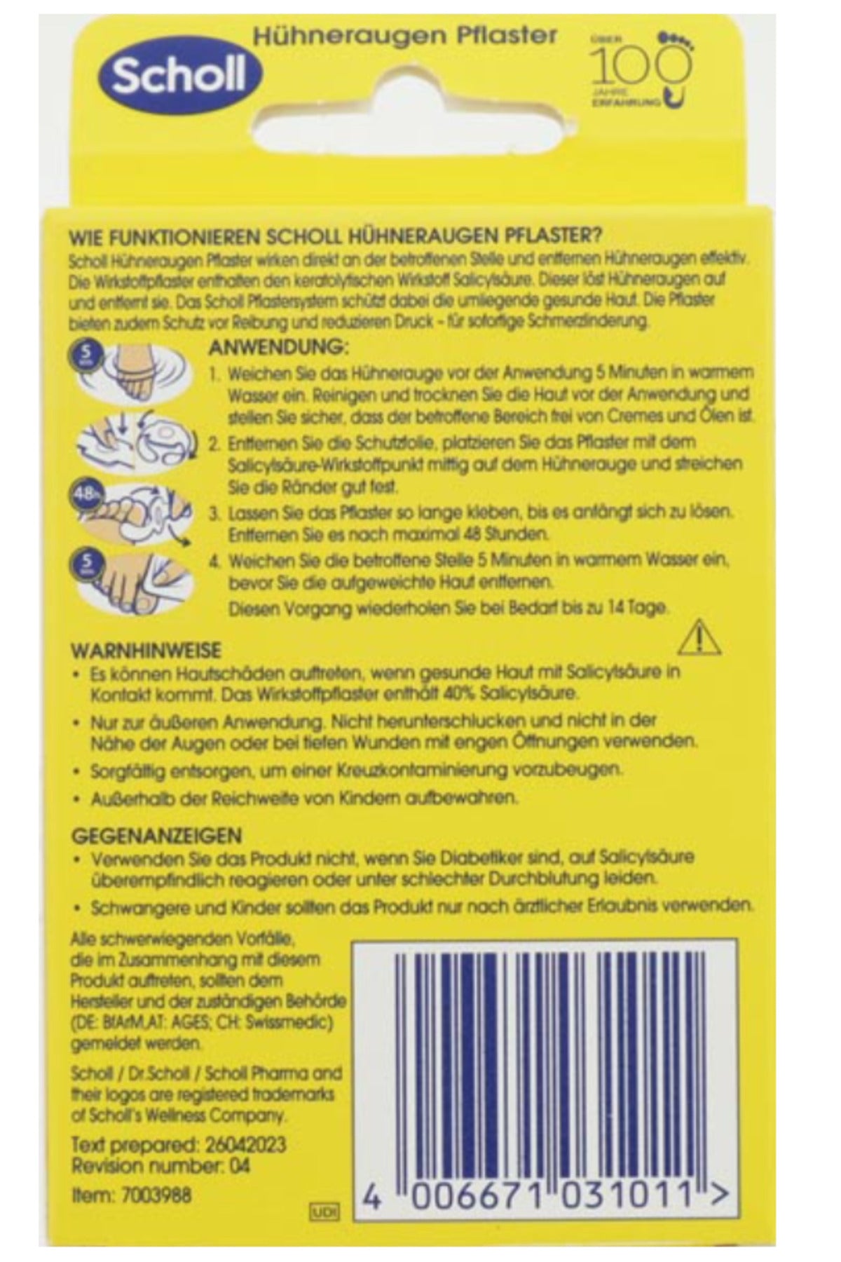 Scholl Nasır Sökücü Flaster 4'lü