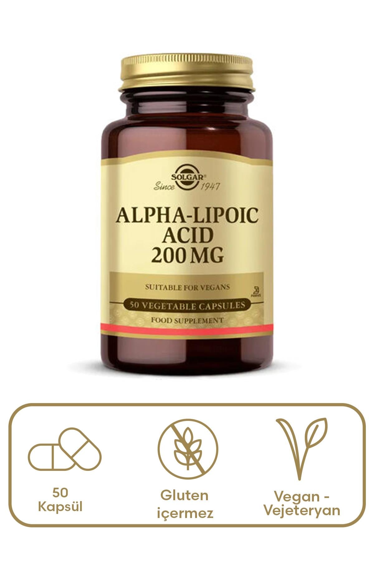 Solgar Alpha Lipoic Acid 200 mg 50 Kapsül