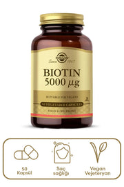 Solgar Biotin 5000 mcg 50 Kapsül