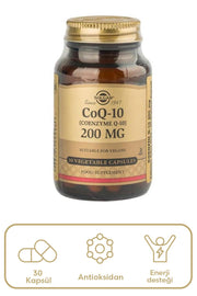 Solgar Coenzyme Q10 Koenzim Q10 Takviyesi 200 mg 30 Kapsül