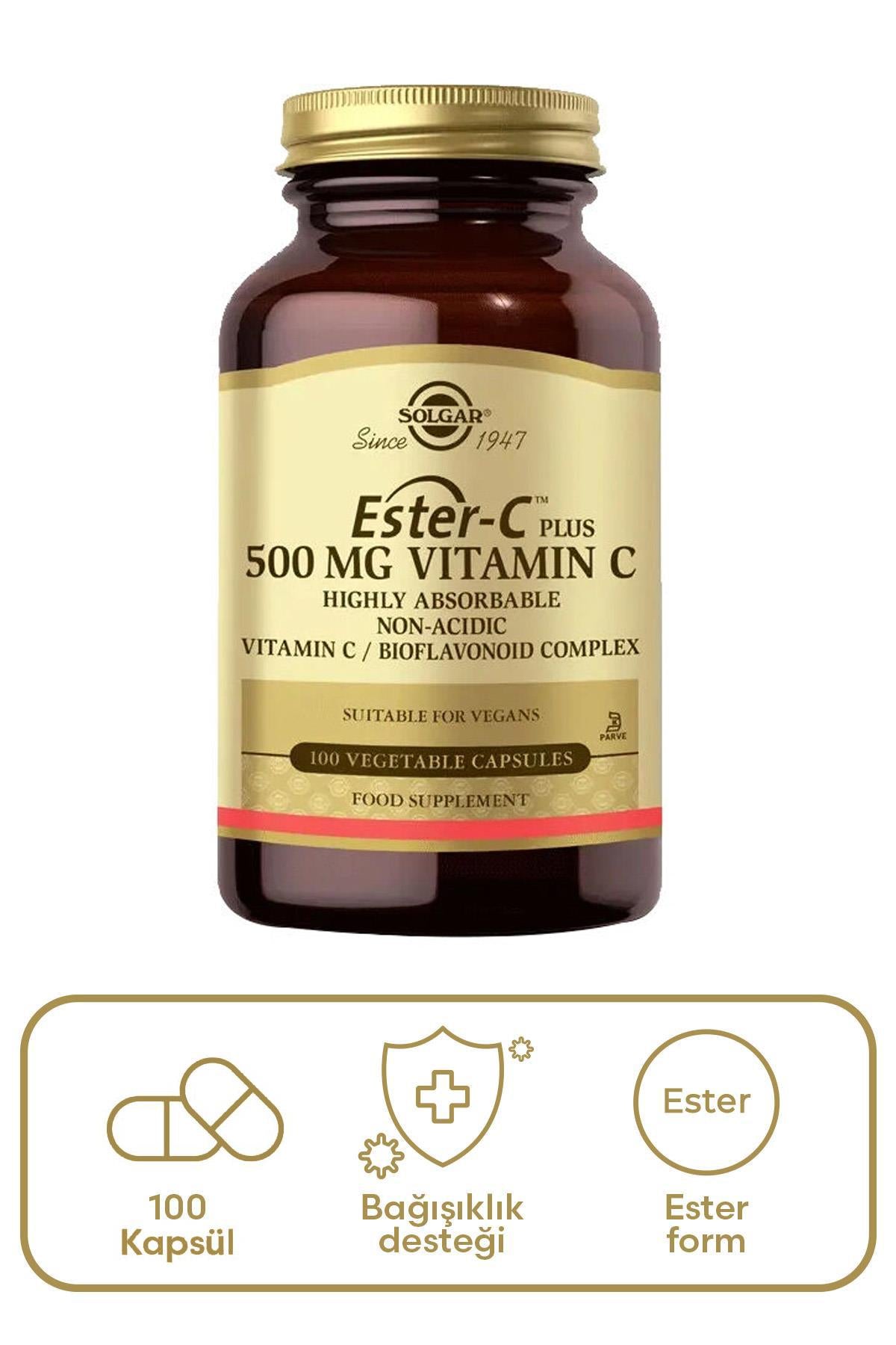Solgar Ester-C Plus C Vitamini Takviyesi 500 mg 100 Tablet