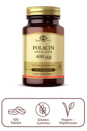Solgar Folic Acid (Folacin) 400 mcg 100 Tablet