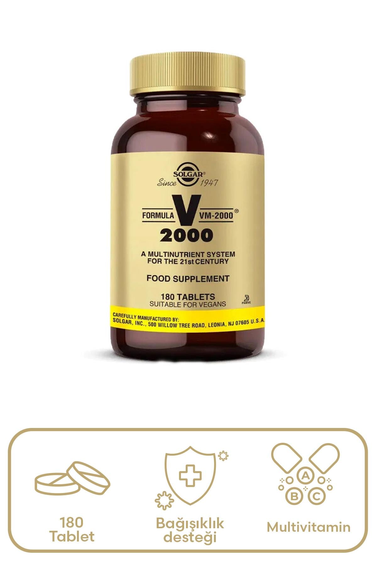 Solgar Formula VM-2000 Multivitamin ve Mineral 180 Tablet
