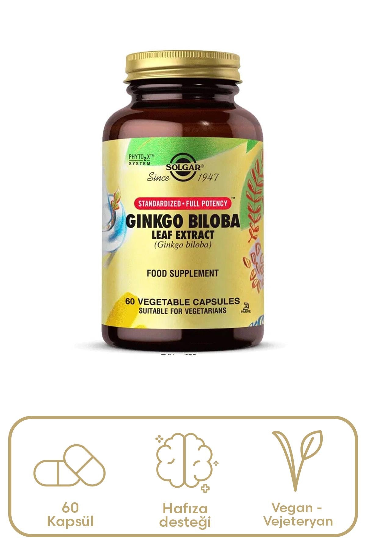 Solgar Ginkgo Biloba Leaf Extract 60 Kapsül