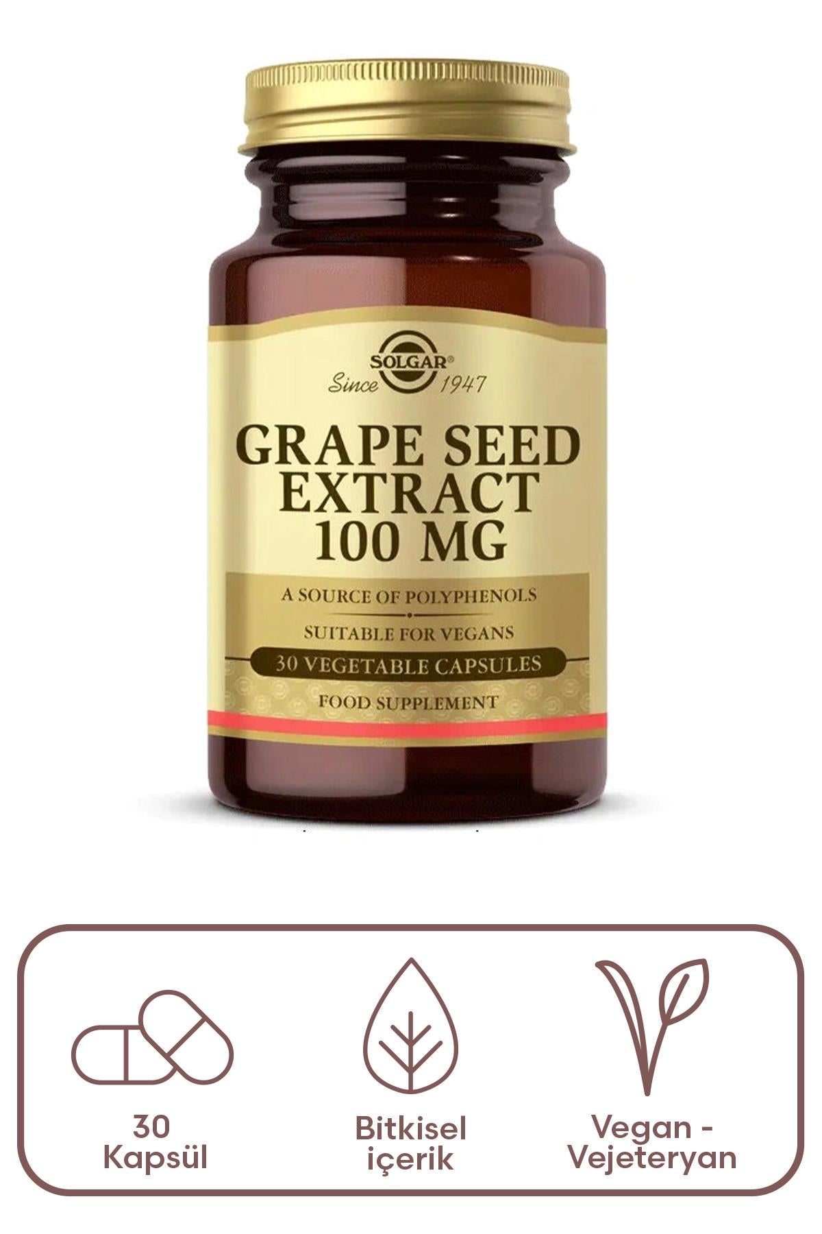 Solgar Grape Seed Extract 30 Kapsül