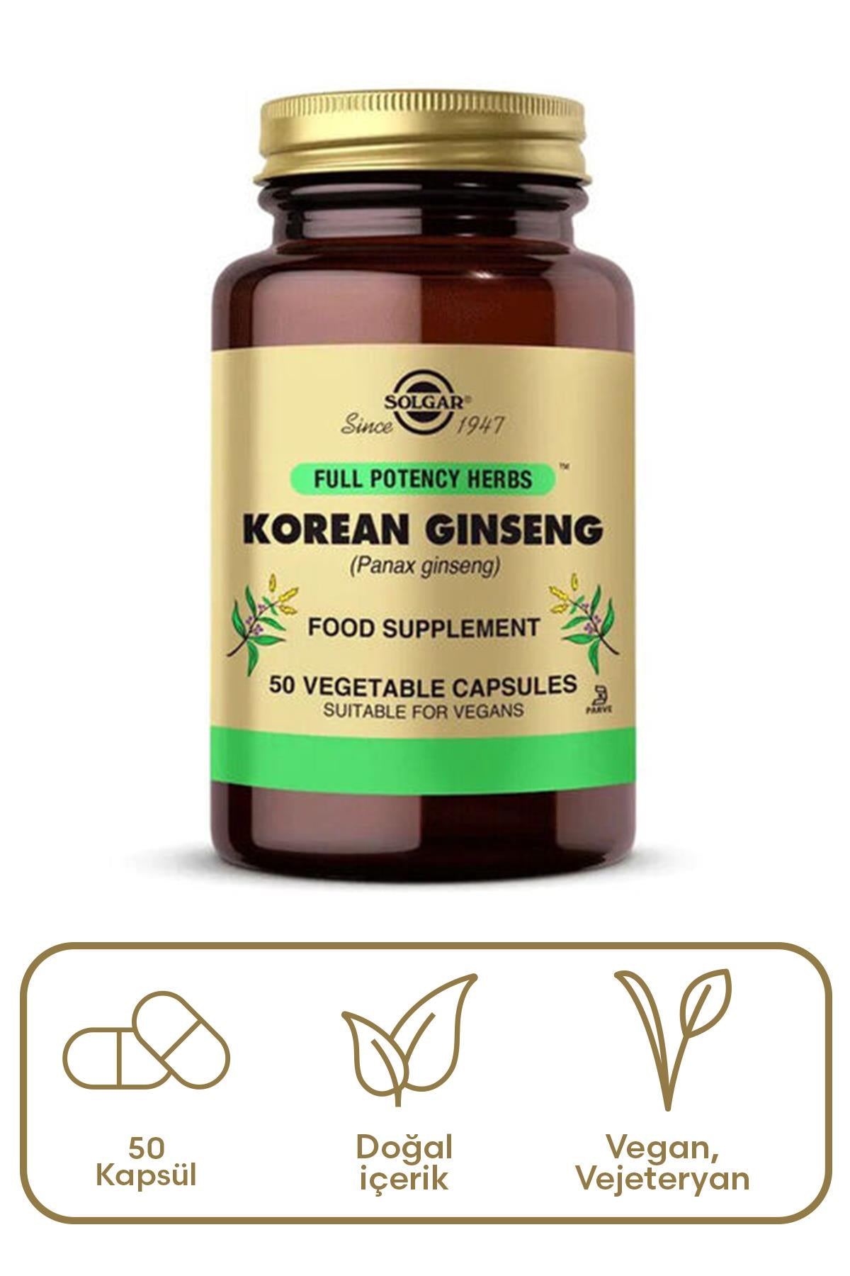 Solgar Korean Ginseng 50 Kapsül