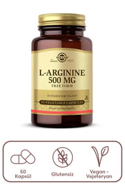 Solgar L Arginine 500 mg 50 Kapsül