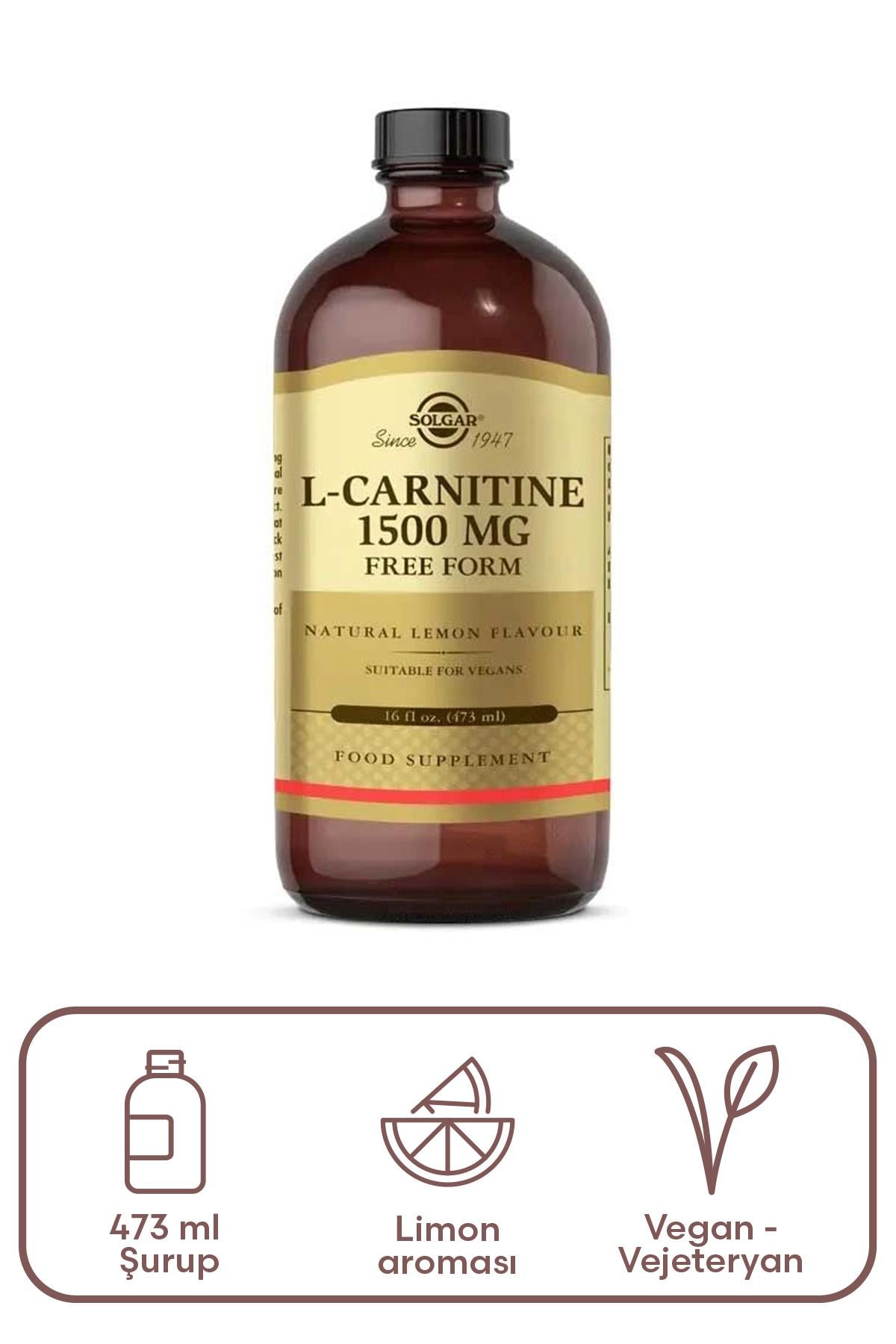 Solgar L Carnitine 1500 mg Takviye Edici Gida 473 ml