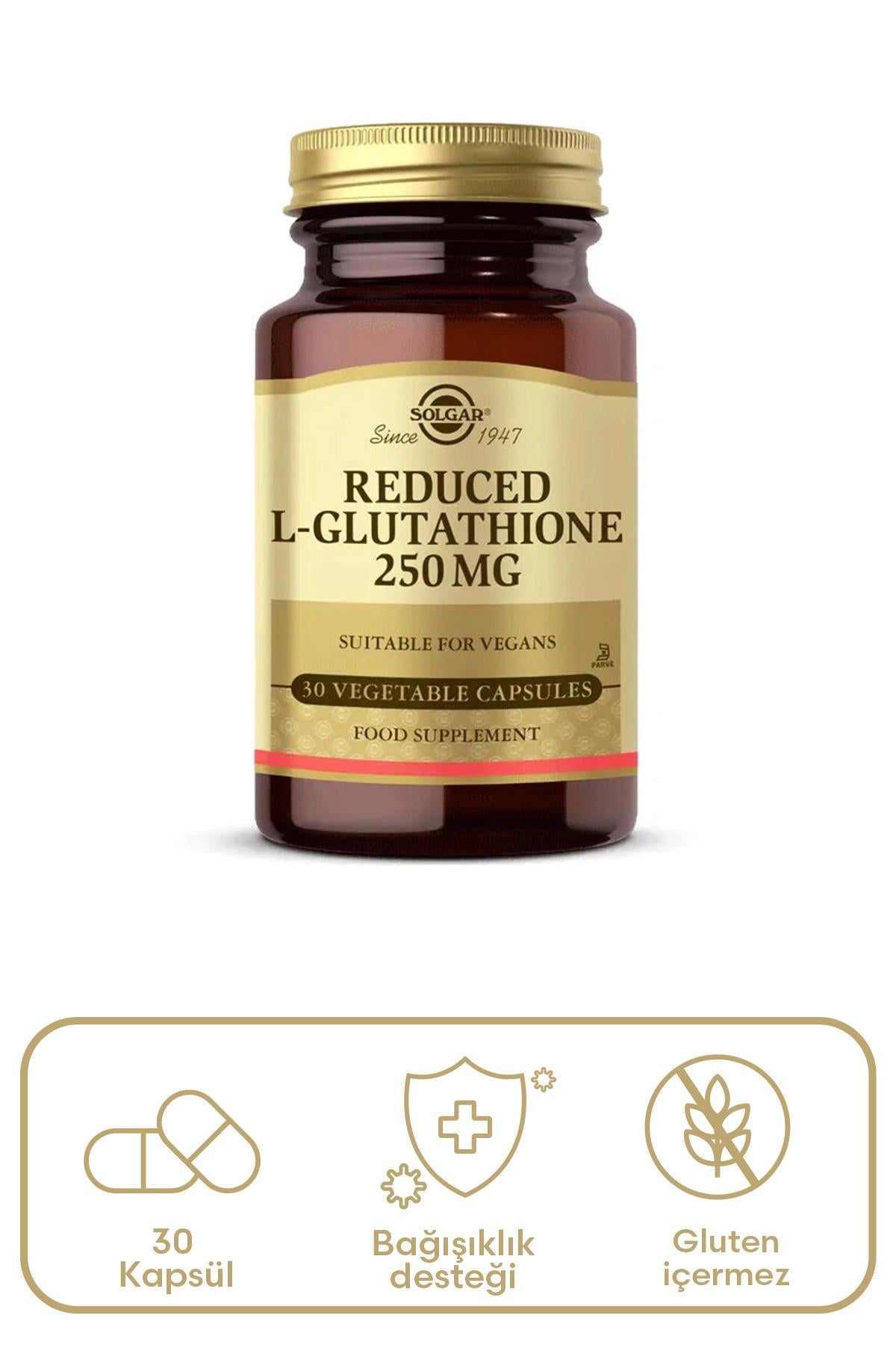 Solgar L-Glutathione 250 mg (Reduced) 30 Kapsül