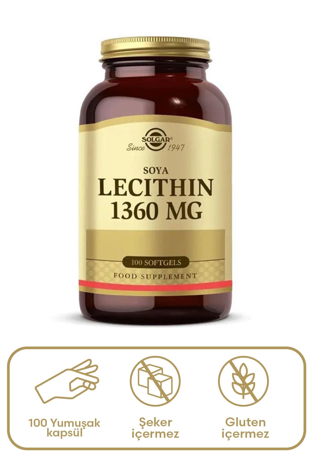 Solgar Lecithin 1360 Mg 100 Tablet