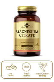 Solgar Magnesium Citrate Magnezyum Takviyesi 200 Mg 60 Tablet