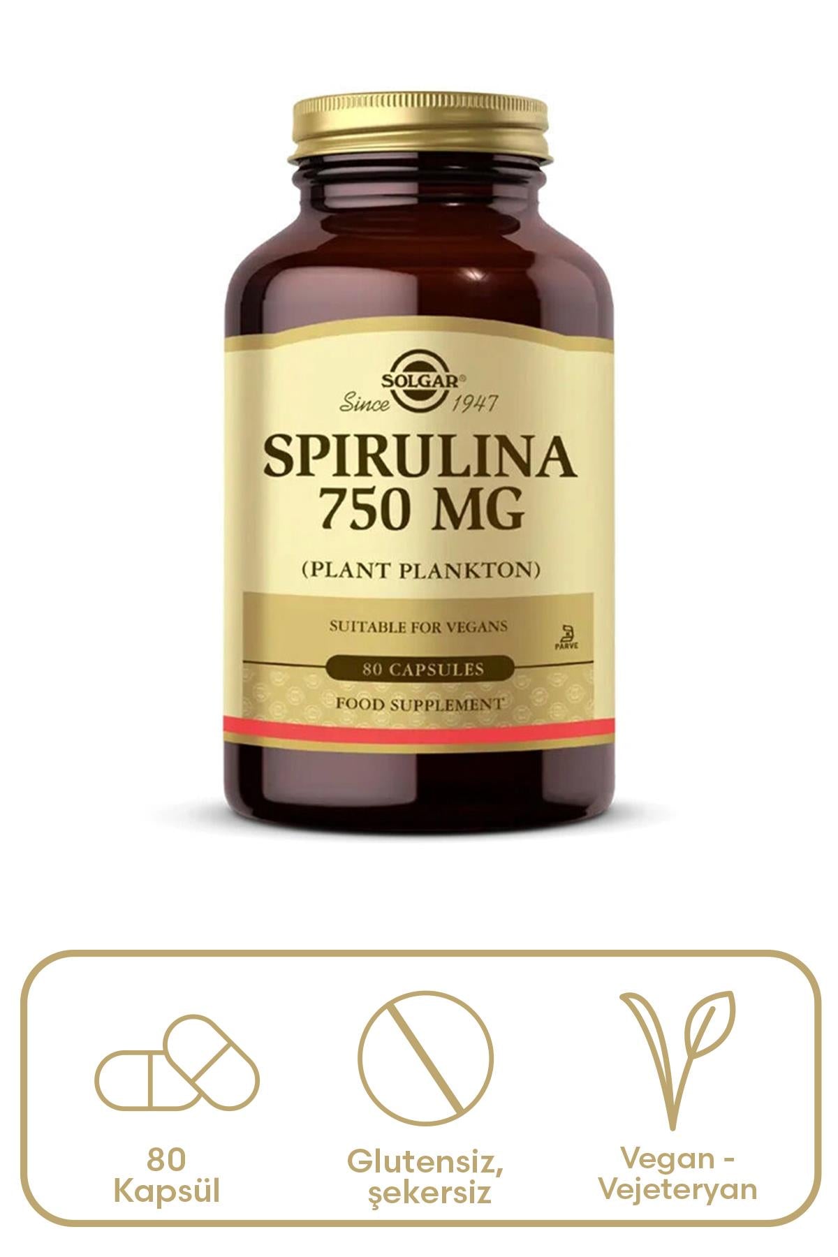 Solgar Spirulina 750 Mg 80 Kapsül