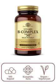 Solgar Vitamin B Complex 50 100 Bitkisel Kapsül