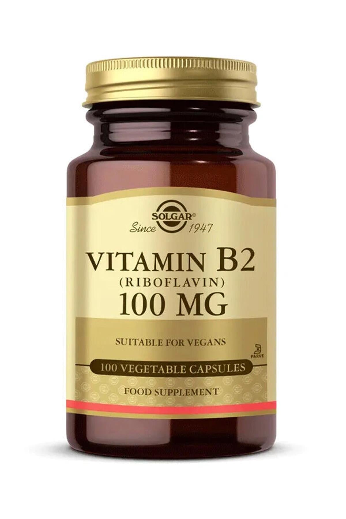 Solgar Vitamin B2 Riboflavin 100 mg 100 Bitkisel Kapsül