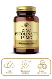 Solgar Zinc Picolinate 15 mg 100 Bitkisel Kapsül