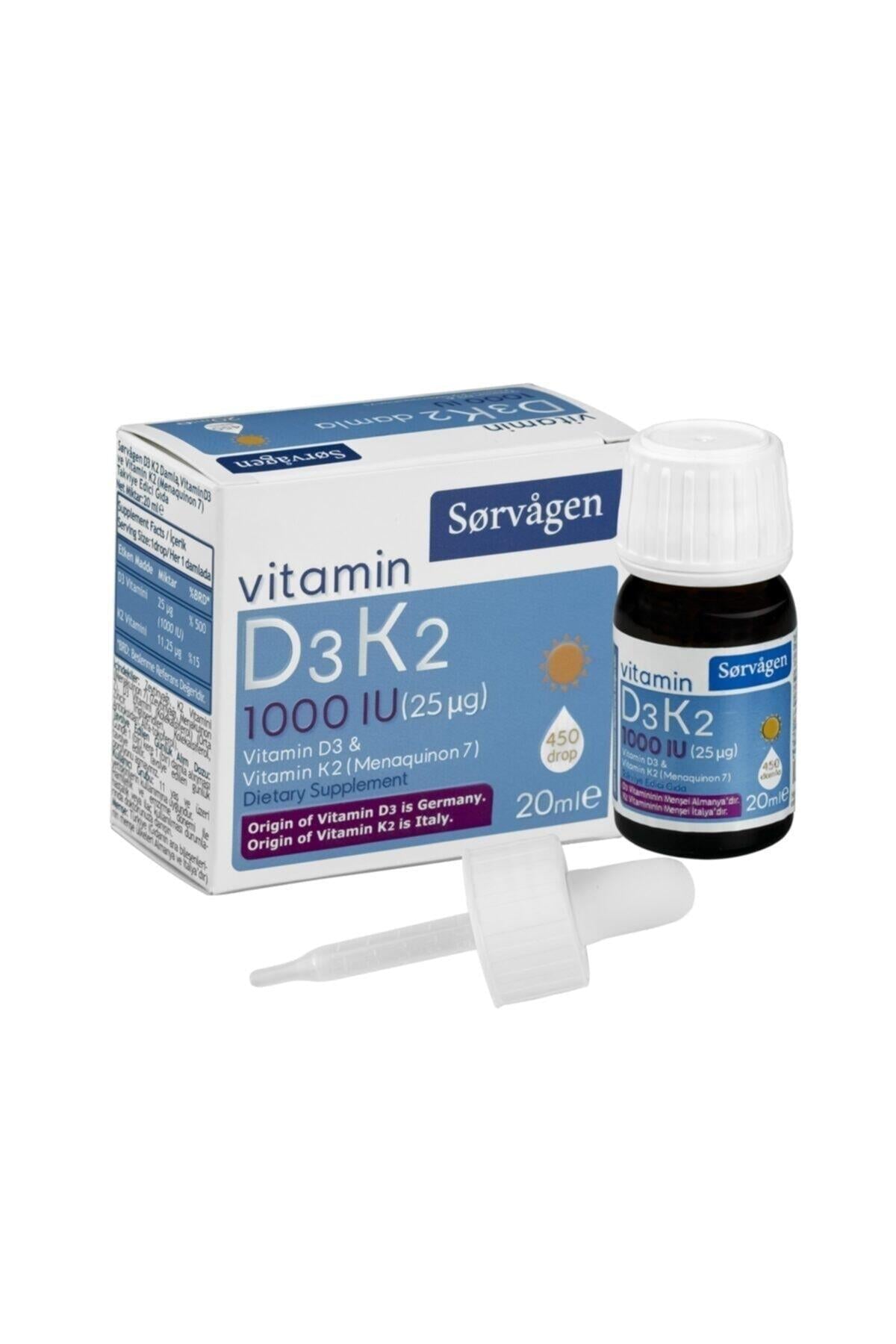 Sorvagen Vitamin D3k2 Damla 20 Ml (1000 Iu)
