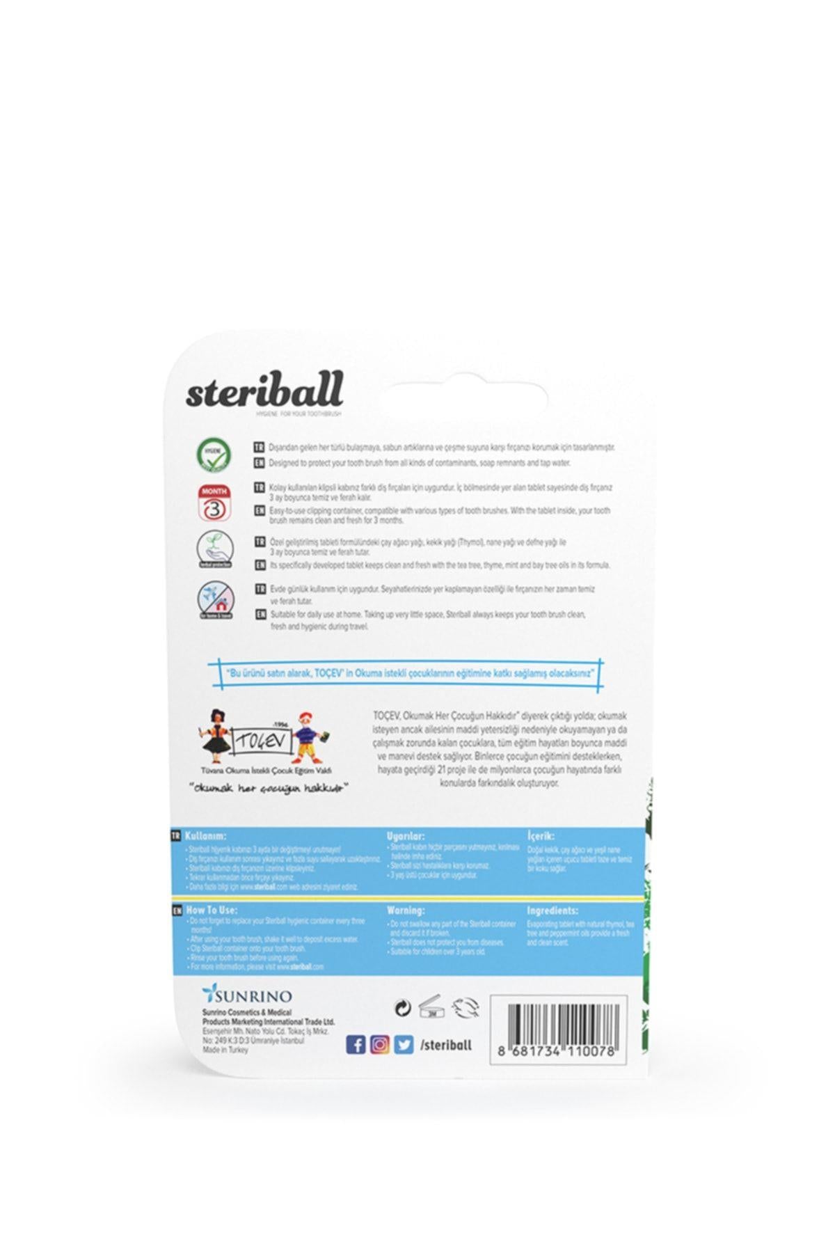 Steriball Diş Fırçası için Koruyucu Hijyenik Kap - Şeffaf
